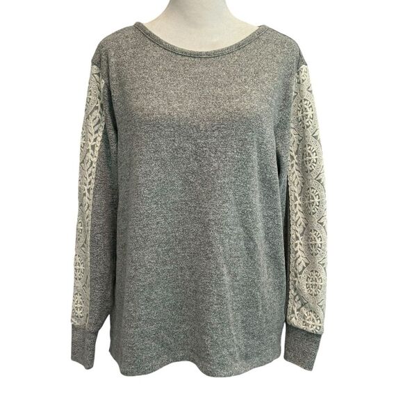 FN by Flora Nikrooz Sweater Womens Medium Crochet Cottagecore Prairie - Picture 1 of 7